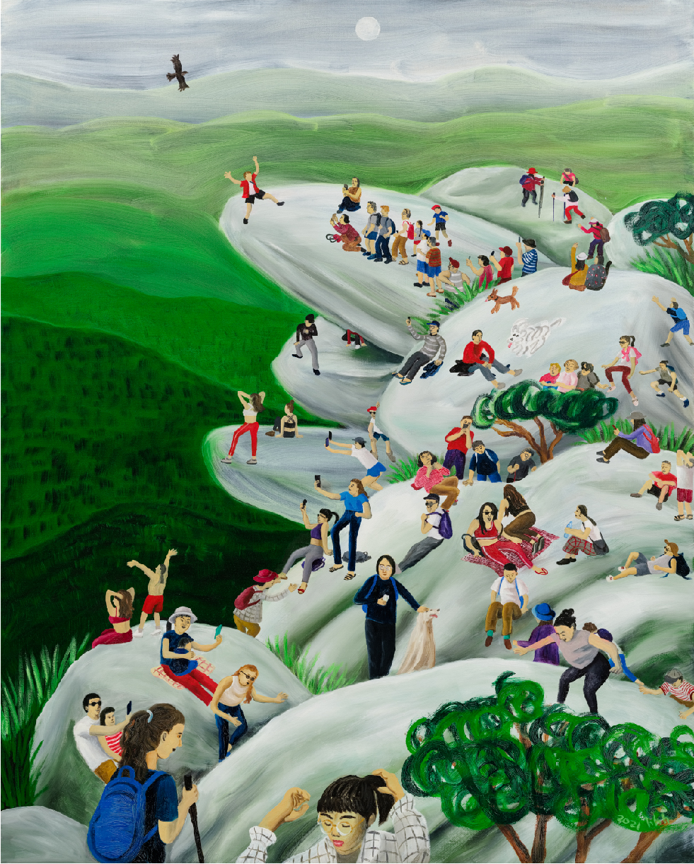 黃海欣《金面山》，2021，油畫，162 ×130公分。 藝術家與臺北市立美術館提供。